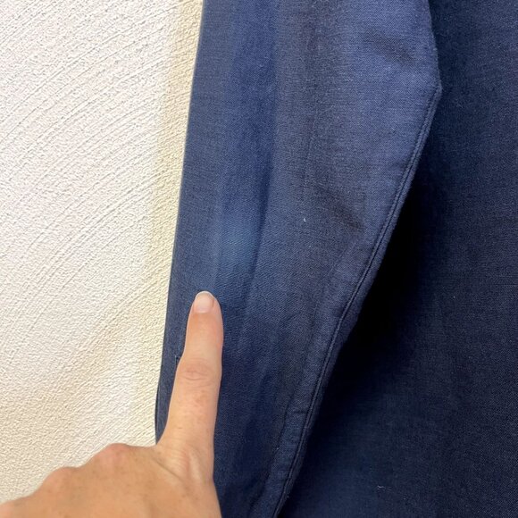 Theory Mens Navy Long-Sleeve Button-Up Shirt - Size L 100% Cotton - Picture 7 of 7